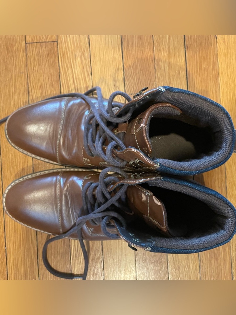 Men's Brown Leather Lace-Up Boots